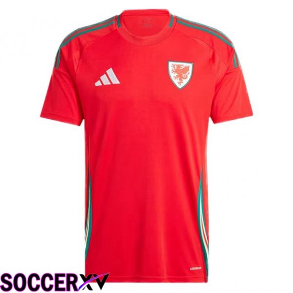 Wales Home Soccer Jersey Red UEFA Euro 2024