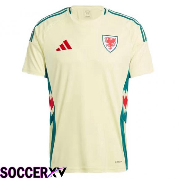 Wales Away Soccer Jersey Yellow UEFA Euro 2024