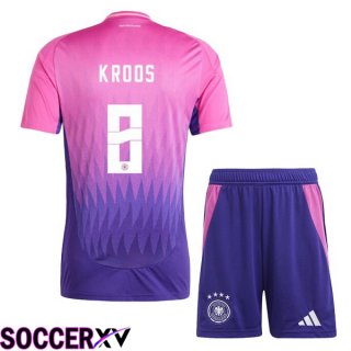 Germany (KROOS 8) Kids Away Soccer Jersey Pink Purple UEFA Euro 2024