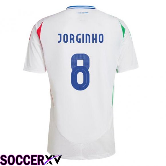 Italy (JORGINHO 8) Away Soccer Jersey White UEFA Euro 2024