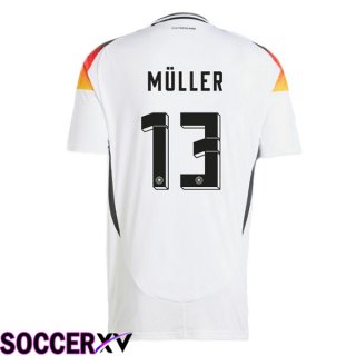 Germany (MÜLLER 13) Home Soccer Jersey White UEFA Euro 2024