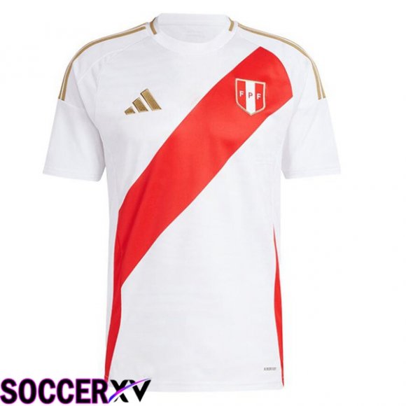 Peru Home Soccer Jersey White 2024/2025