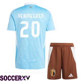 Belgium (VERMEEREN 20) Kids Away Soccer Jersey Blue 2024/2025