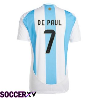 Argentina (DE PAUL 7) Home Soccer Jersey Blue White 2024/2025