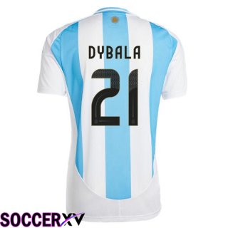 Argentina (DYBALA 21) Home Soccer Jersey Blue White 2024/2025