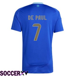 Argentina (DE PAUL 7) Away Soccer Jersey Blue 2024/2025