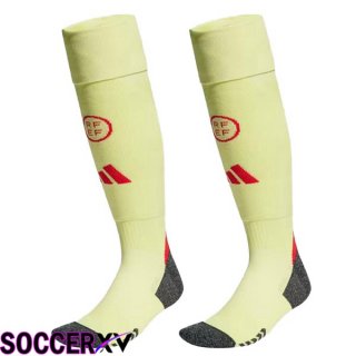 Spain Away Soccer Socks Yellow 2024/2025