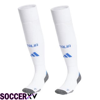 Italy Away Soccer Socks White 2024/2025