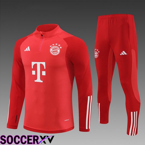 Bayern Munich Kids kit Training Tracksuit Red 2024/2025