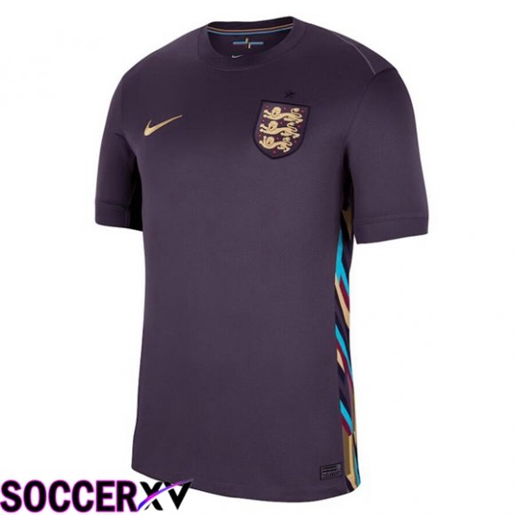 England Away Soccer Jersey Purple UEFA Euro 2024