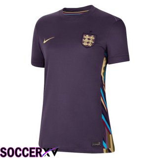 England Womens Away Soccer Jersey Purple UEFA Euro 2024