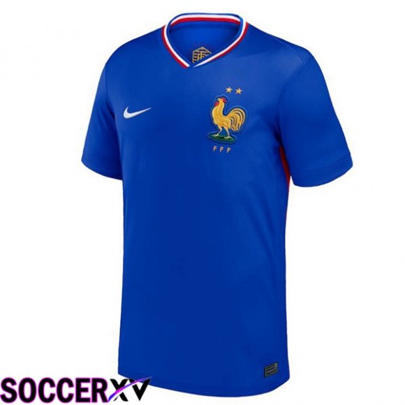 France Home Soccer Jersey Blue UEFA Euro 2024