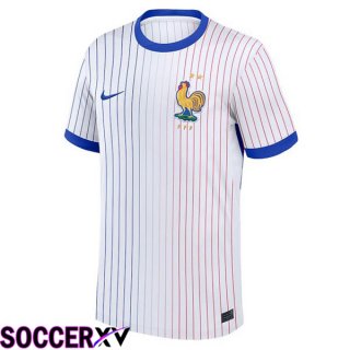 France Away Soccer Jersey White UEFA Euro 2024