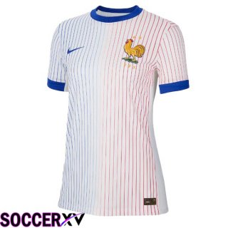 France Womens Away Soccer Jersey White UEFA Euro 2024