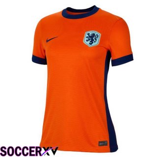 Netherlands Womens Home Soccer Jersey Orange UEFA Euro 2024