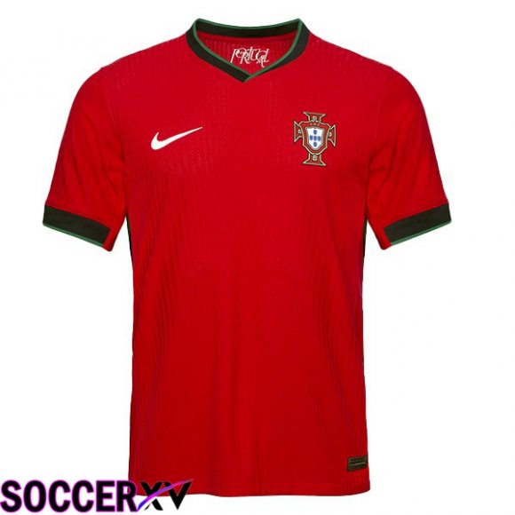 Portugal Home Soccer Jersey Red UEFA Euro 2024