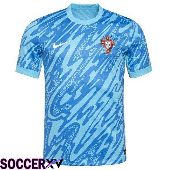 Portugal Goalkeeper Soccer Jersey Blue UEFA Euro 2024