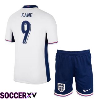 England (Kane 9) Kids Home Soccer Jersey White UEFA Euro 2024