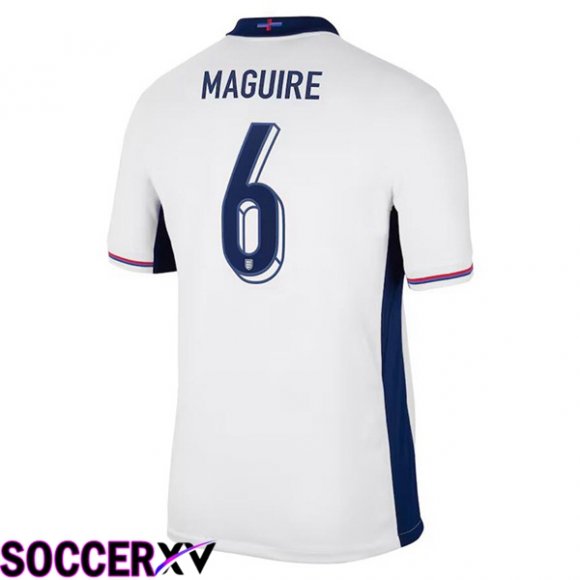 England (Maguire 6) Home Soccer Jersey White UEFA Euro 2024