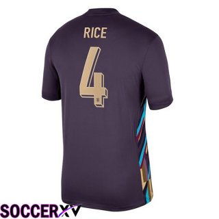 England (Rice 4) Away Soccer Jersey Purple UEFA Euro 2024