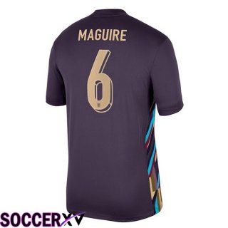 England (Maguire 6) Away Soccer Jersey Purple UEFA Euro 2024