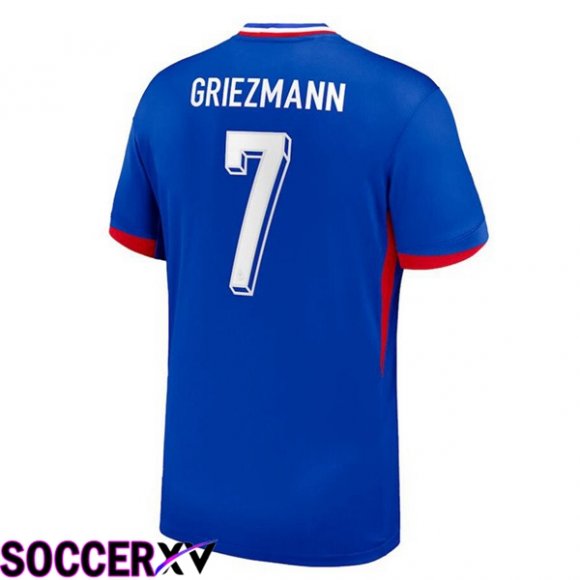 France (GRIEZMANN 7) Home Soccer Jersey Blue UEFA Euro 2024