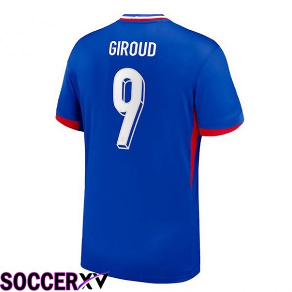 France (Giroud 9) Home Soccer Jersey Blue UEFA Euro 2024