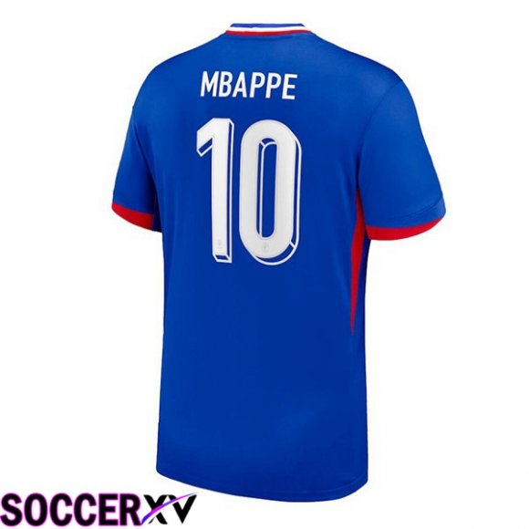 France (MBAPPE 10) Home Soccer Jersey Blue UEFA Euro 2024