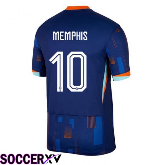 Netherlands (MEMPHIS 10) Away Soccer Jersey Royal Blue UEFA Euro 2024