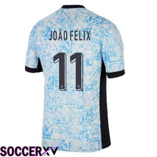 Portugal (JOÃO FÉLIX 11) Away Soccer Jersey Blue White UEFA Euro 2024