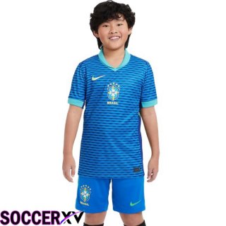 Brazil Kids Away Soccer Jersey Blue 2024/2025