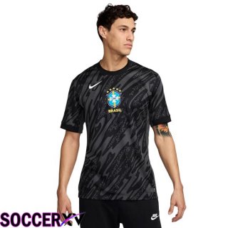 Brazil Goalkeeper Soccer Jersey Black 2024/2025