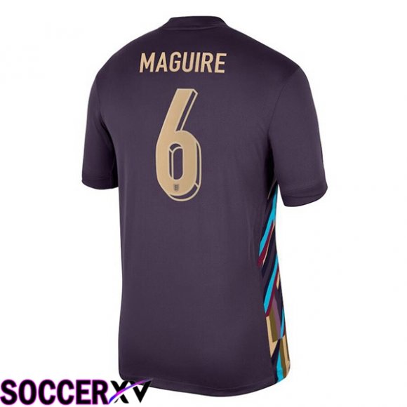 England (Maguire 6) Away Soccer Jersey Purple 2024/2025