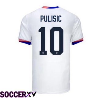 USA (Pulisic 10) Home Soccer Jersey White 2024/2025