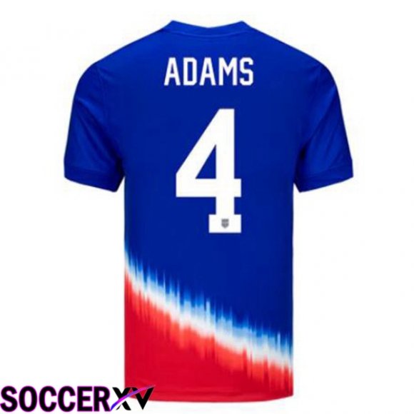 USA (Adams 4) Away Soccer Jersey Blue 2024/2025