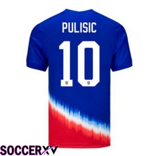 USA (Pulisic 10) Away Soccer Jersey Blue 2024/2025