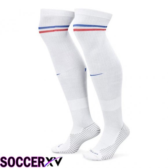 France Away Soccer Socks White 2024/2025