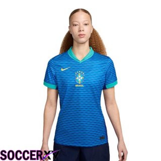 Brazil Womens Away Soccer Jersey Blue 2024/2025