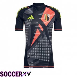 Belgium Goalkeeper Soccer Jersey Black UEFA Euro 2024