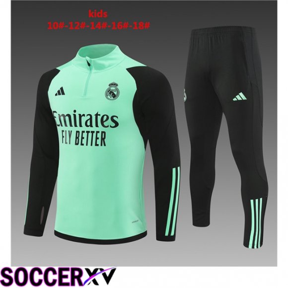 Real Madrid Kids kit Training Tracksuit Green 2024/2025