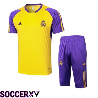 Real Madrid kit Training T Shirt + Shorts Yellow 2024/2025