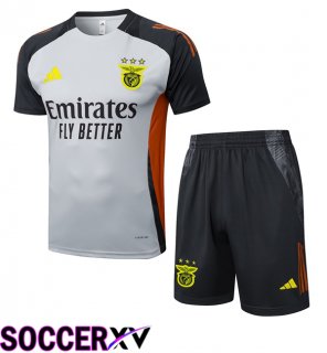 S.L Benfica kit Training T Shirt + Shorts Grey 2025/2026