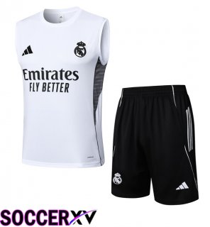 Real Madrid Gilet Soccer + Shorts White 2025/2026