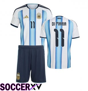Argentina (DI MARIA 11) Kids Home Soccer Jersey Blue White 2026/2027