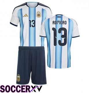 Argentina (ROMERO 13) Kids Home Soccer Jersey Blue White 2026/2027