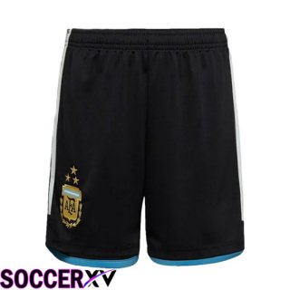 Argentina 3 Stars Soccer Shorts Home Black 2022/2023