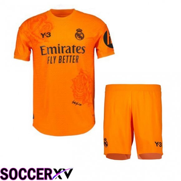 Real Madrid Kids Goalkeeper Soccer Jersey Orange 2023/2024