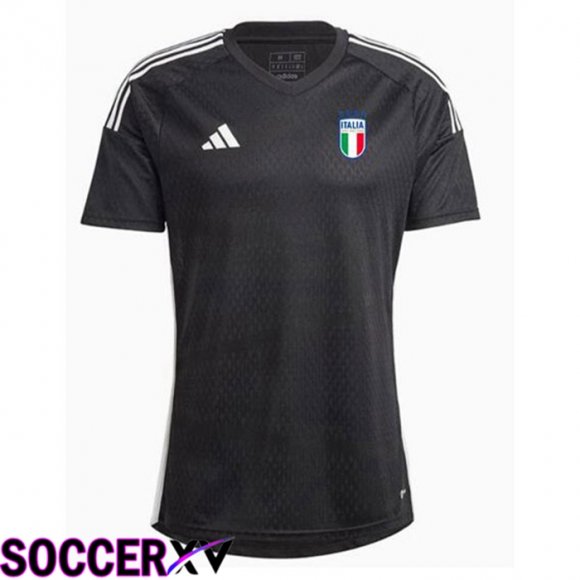 Italy Goalkeeper Soccer Jersey Black 2023/2024