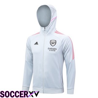 Arsenal Training Jacket Hoodie White 2023/2024