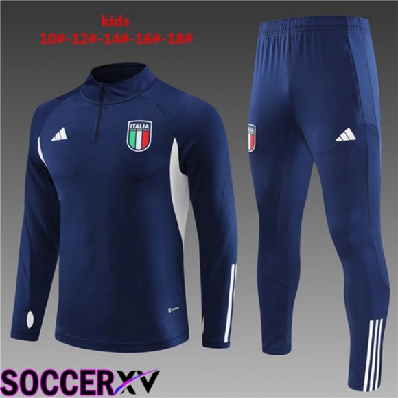 Italy Kids Training Tracksuit Suit Royal Blue 2023/2024